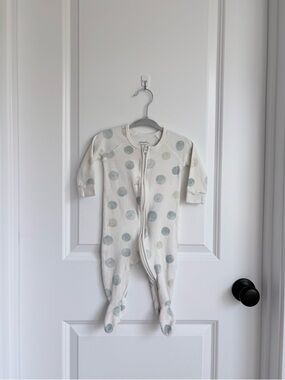 🌜Pehr Organic Cotton Cream and Blue Luna Zip Sleeper